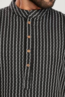 Black jacquard kurta payjama etnic wear / festive wear 4