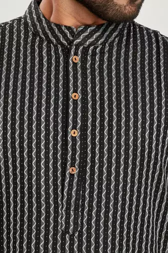 Black jacquard kurta payjama etnic wear / festive wear