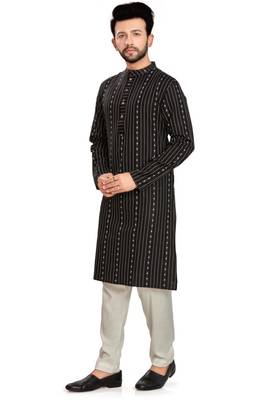 Black jacquard kurta payjama etnic wear / festive wear 3