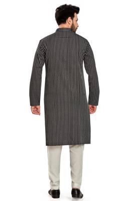 Black jacquard kurta payjama etnic wear / festive wear 5