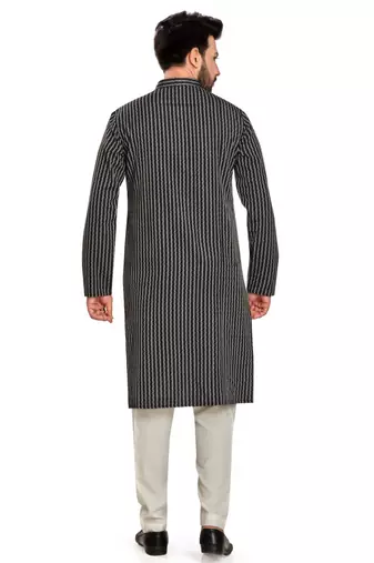 Black jacquard kurta payjama etnic wear / festive wear