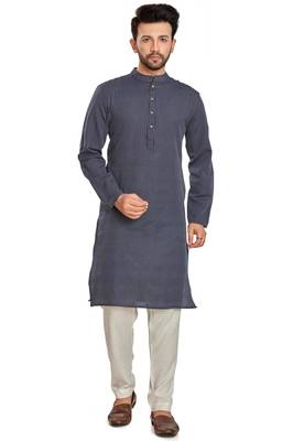 Navy blue jaquard kurta payjama etnic wear / festive wear 1