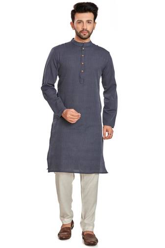Navy blue jaquard kurta payjama etnic wear / festive wear