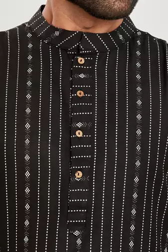 Black jacquard kurta payjama etnic wear / festive wear