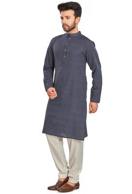 Navy blue jaquard kurta payjama etnic wear / festive wear 2