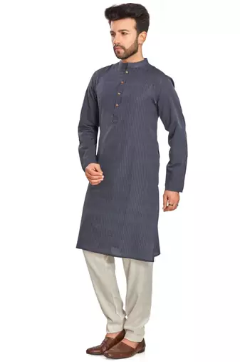Navy blue jaquard kurta payjama etnic wear / festive wear