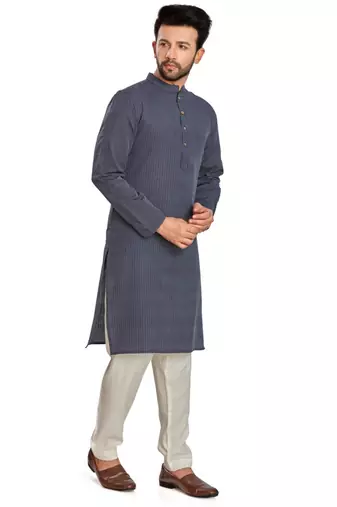 Navy blue jaquard kurta payjama etnic wear / festive wear