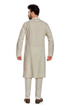 Off white jaquard fabric kurta payjama ethnic wear / festive wear 2