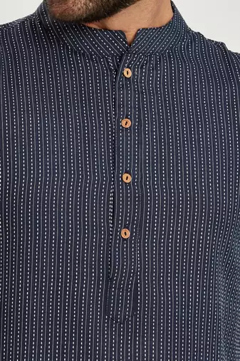 Navy blue jaquard kurta payjama etnic wear / festive wear