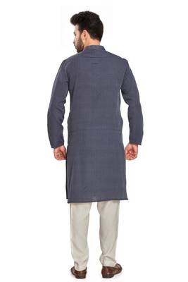 Navy blue jaquard kurta payjama etnic wear / festive wear 5