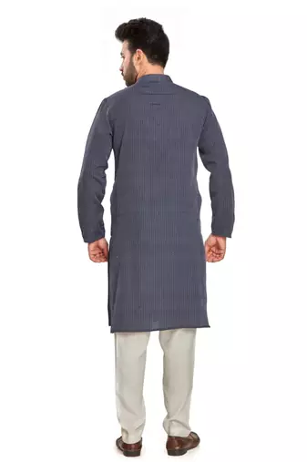 Navy blue jaquard kurta payjama etnic wear / festive wear