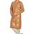 Copper brown hand block golden foil printed viscos kurta payjama ethnic wear / festive wear