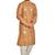 Copper brown hand block golden foil printed viscos kurta payjama ethnic wear / festive wear