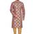 Rust brown hand block golden foil printed viscos kurta payjama ethnic wear / festive wear