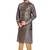 Charcoal grey hand block foil printed viscos kurta payjama etnic wear / festive wear