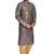 Charcoal grey hand block foil printed viscos kurta payjama etnic wear / festive wear
