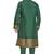 Green hand block printed kurta with embroidery banarsi silk  kurta payjama etnic wear / festive wear