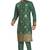 Green hand block printed kurta with embroidery banarsi silk  kurta payjama etnic wear / festive wear