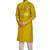 Mustard yellow hand block foil printed viscos kurta payjama ethnic wear / festive wear