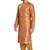 Brown  hand block printed kurta with embroidery banarsi silk  kurta payjama etnic wear / festive wear