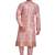 Pink hand block printed kurta with embroidery banarsi silk  kurta payjama etnic wear / festive wear