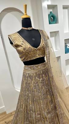 Chiku Color Sequins Dori Thread Work Net Lehenga Choli 3