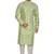 Light green hand block silver foil printed kurta payjama etnic wear / festive wear
