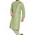 Light green hand block silver foil printed kurta payjama etnic wear / festive wear