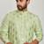 Light green hand block silver foil printed kurta payjama etnic wear / festive wear