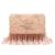 Peach suede pearl embroidered clutch