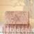 Peach suede pearl embroidered clutch