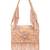 Peach suede pearl embroidered clutch