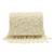 White suede pearl embroidered clutch