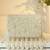 White suede pearl embroidered clutch