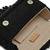 Black suede beads embroidered clutch