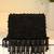 Black suede beads embroidered clutch