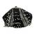 Black suede embroidered clutch