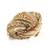 Gold suede pearl embroidered clutch
