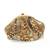Gold suede pearl embroidered clutch