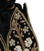Black silk floral embroidered potli bag