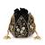 Black silk floral embroidered potli bag