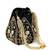 Black silk floral embroidered potli bag