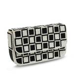 Black suede embroidered clutch