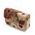 Red suede floral embroidered clutch