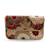 Red suede floral embroidered clutch