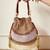 Gold suede pearl embroidered potli bag