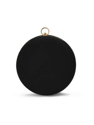 Black silk round clutch 4