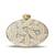Gold suede floral embroidered clutch