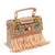Multicolor suede pearl embroidered clutch