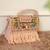 Multicolor suede pearl embroidered clutch